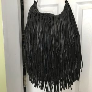 Lost & Found Black Fringe Purse
